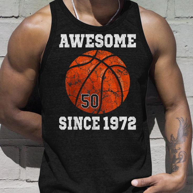 50Th Birthday Basketball Player 50 Years Old Vintage Retro Unisex Tank Top Gifts for Him