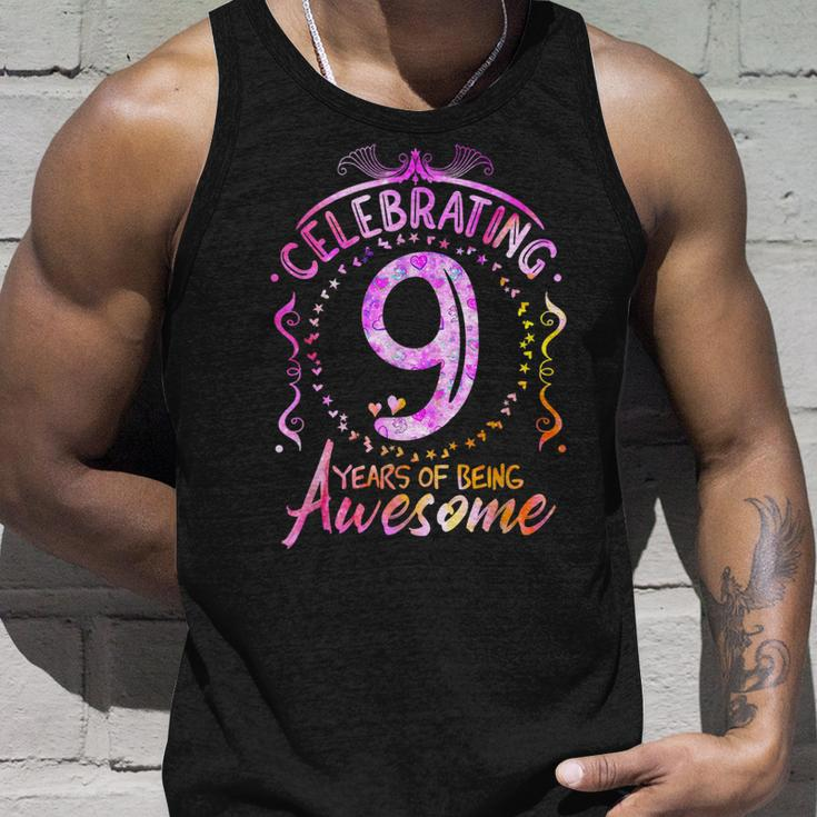 9 Years Of Being Awesome 9 Year Old Birthday Kid Girl Unisex Tank Top Gifts for Him