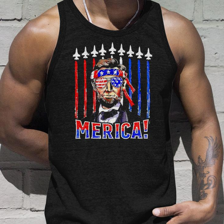 Abraham Lincoln 4Th Of July Merica Patriotic American Flag Unisex Tank Top Gifts for Him