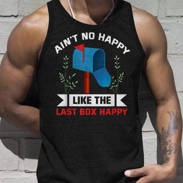 Aint No Happy Like The Last Box Happy Mailman Postal Worker Unisex Tank Top Gifts for Him