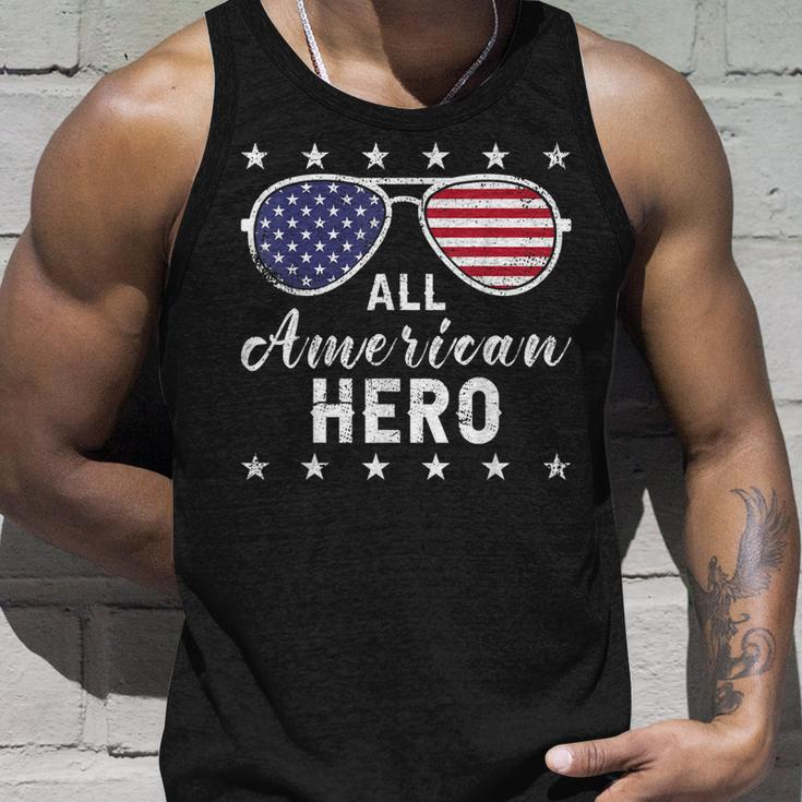 All American Hero Dad 4Th Of July Sunglasses Fathers Day Unisex Tank Top Gifts for Him