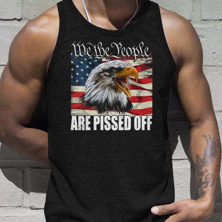 Womens American Flag Bald Eagle We The People Are Pissed Off Tank Top Gifts for Him