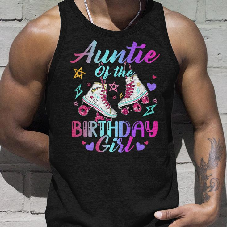Auntie Of The Birthday Girl Rolling Birthday Roller Skates Unisex Tank Top Gifts for Him