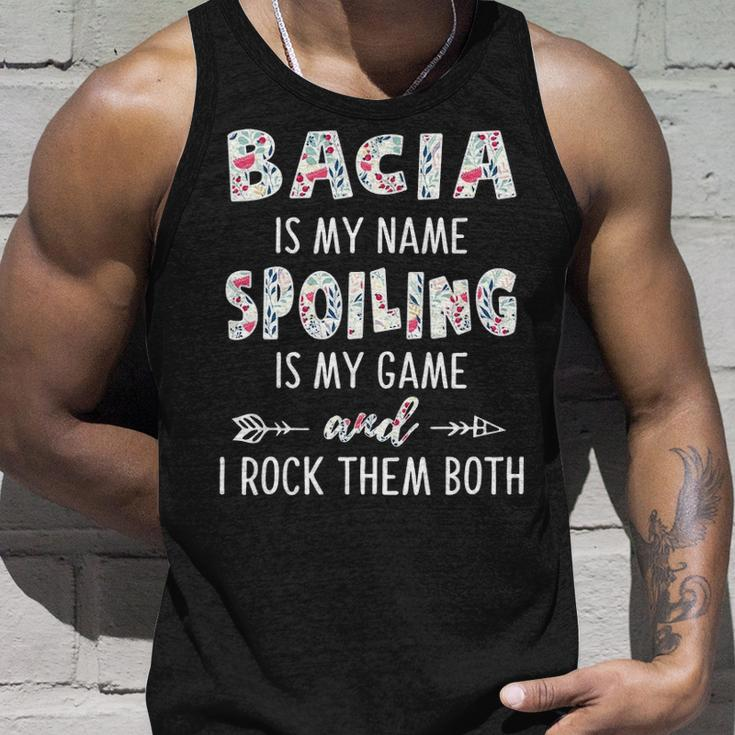 Bacia Grandma Gift Bacia Is My Name Spoiling Is My Game Unisex Tank Top Gifts for Him