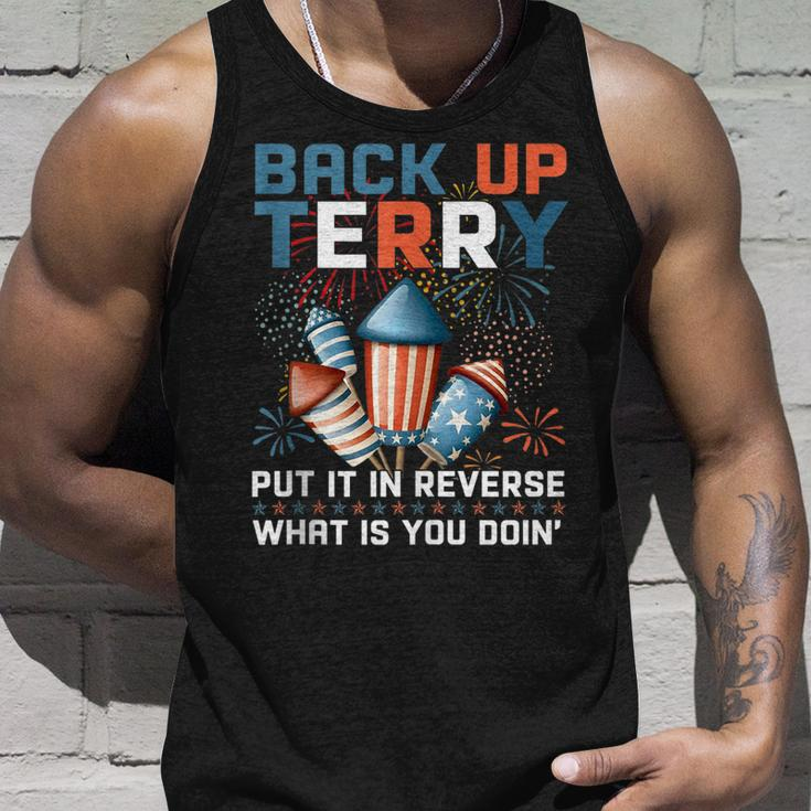 Back Up Terry Put It In Reverse Funny July 4Th Firework Meme V2 Unisex Tank Top Gifts for Him