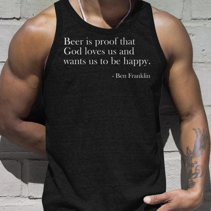 Beer Is Proof That God Loves Us Funny Beer Lover Drinking Unisex Tank Top Gifts for Him