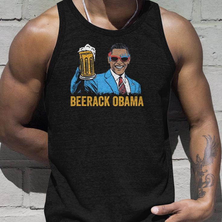 Beerack Obama Drinking Beer Funny 4Th Of July Unisex Tank Top Gifts for Him