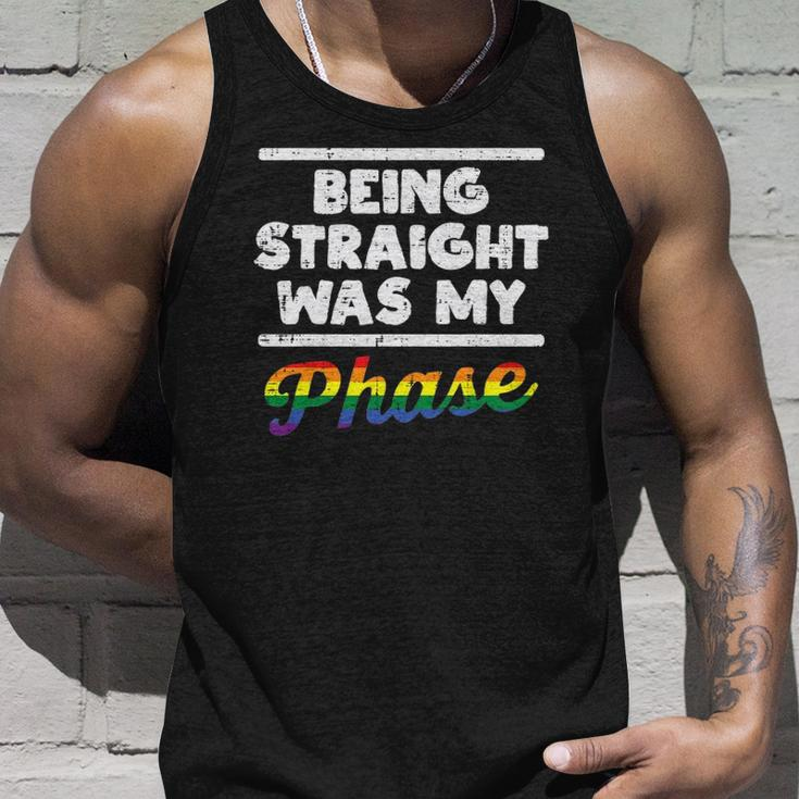 Being Straight Was My Phase Gay Rainbow Pride Flag Lgbtq Unisex Tank Top Gifts for Him