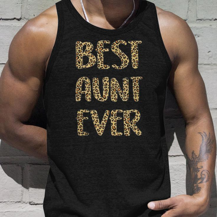 Best Aunt Ever Leopard Print Funny Mothers Day For Auntie Unisex Tank Top Gifts for Him