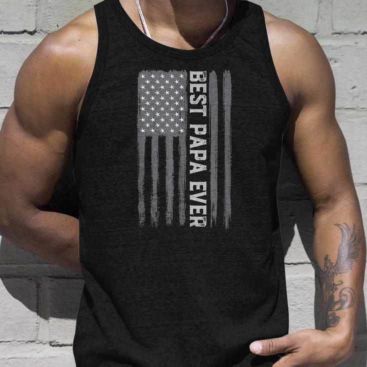 Best Papa Ever Vintage American Flag 4Th Of July Patriotic Unisex Tank Top Gifts for Him