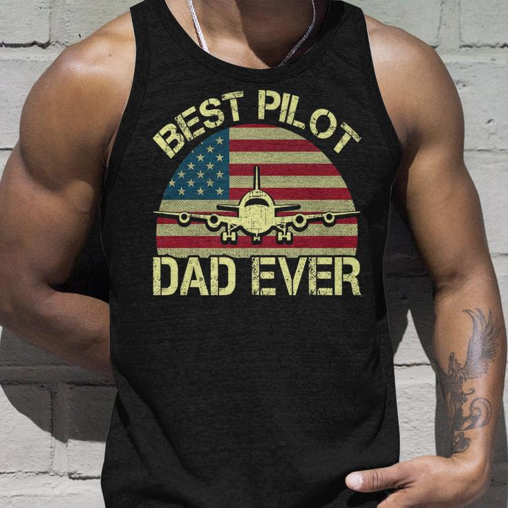 Best Pilot Dad Ever Fathers Day American Flag 4Th Of July Unisex Tank Top Gifts for Him