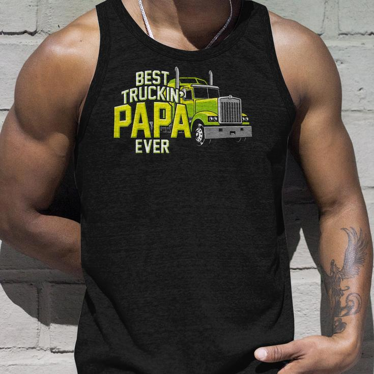 Best Truckin Papa Ever Trucker Truck Driver Dad Father Unisex Tank Top Gifts for Him