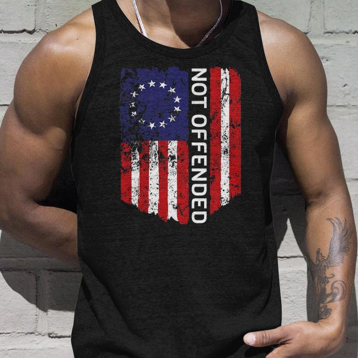 Betsy Ross Flag 1776 Not Offended Vintage American Flag Usa Unisex Tank Top Gifts for Him