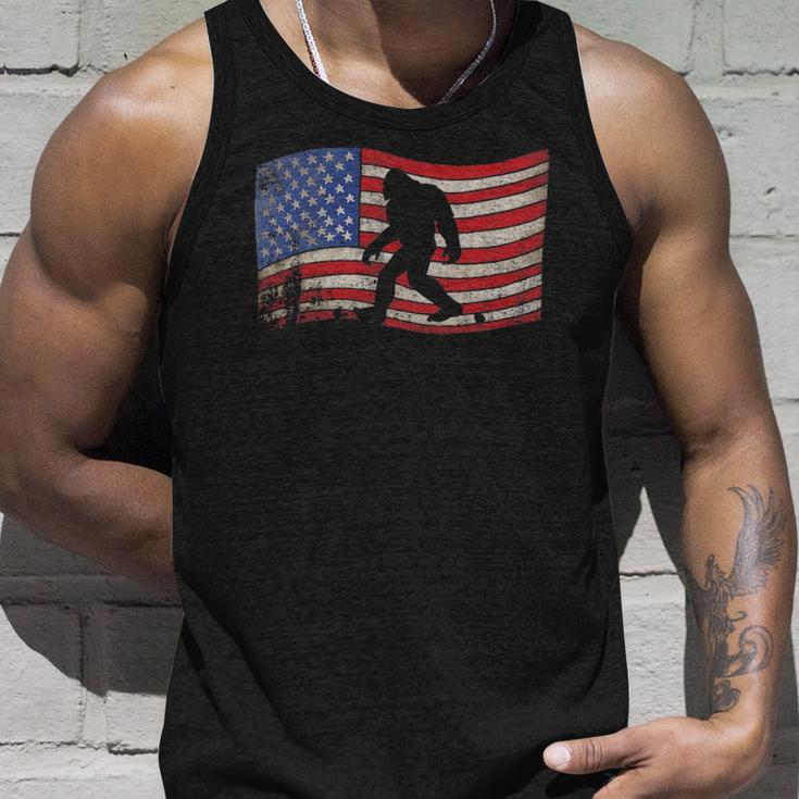 Bigfoot American Flag Sasquatch 4Th July Gift Unisex Tank Top Gifts for Him