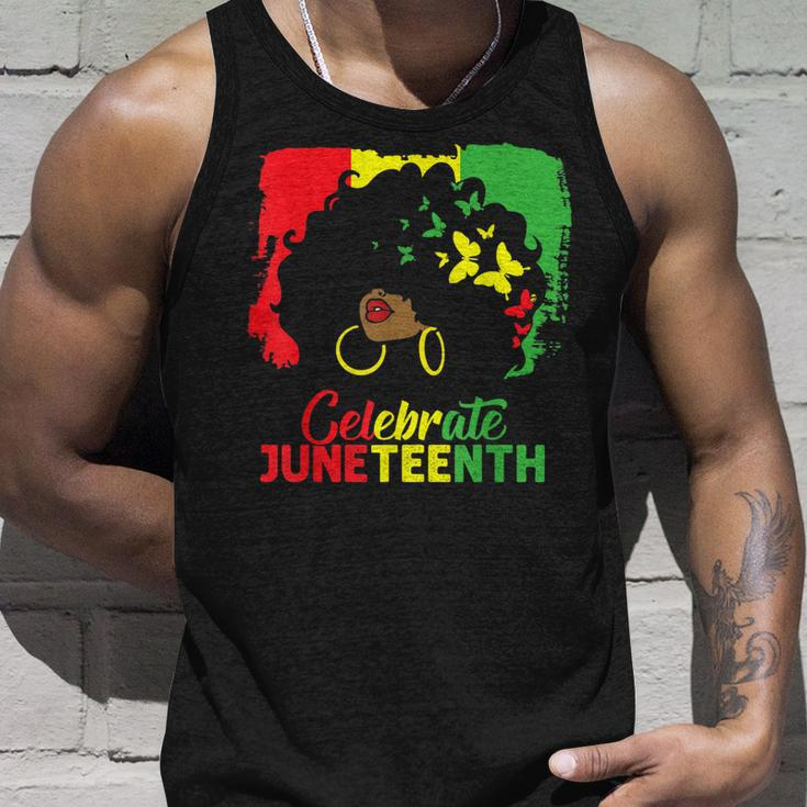 Black Women Messy Bun Juneteenth Celebrate Indepedence Day Tank Top Gifts for Him