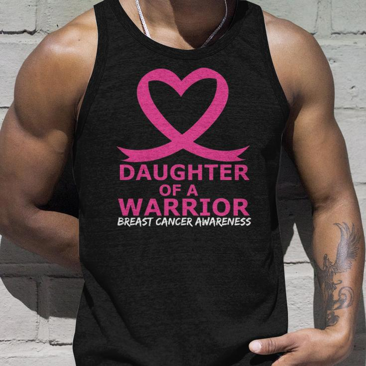 Breast Cancer Daughter Of A Warrior Pink Heart Ribbon Unisex Tank Top Gifts for Him