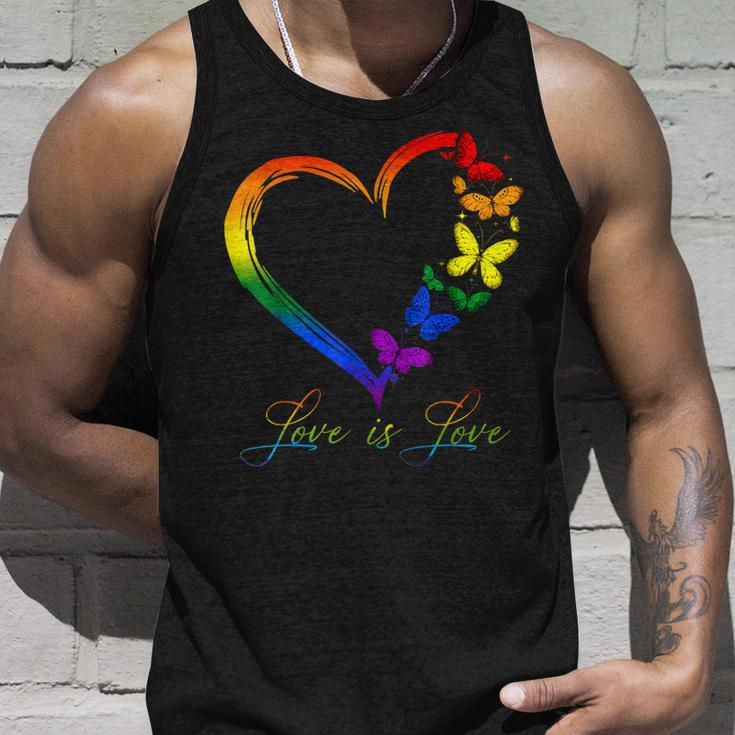Butterfly Heart Rainbow Love Is Love Lgbt Gay Lesbian Pride Tank Top Gifts for Him