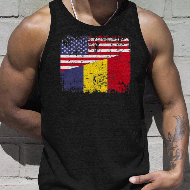 Chadian Roots Half American Flag Usa Chad Flag Unisex Tank Top Gifts for Him