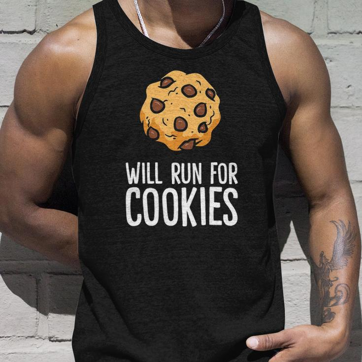 Chocolate Chip Cookie Lover Will Run For Cookies Unisex Tank Top Gifts for Him
