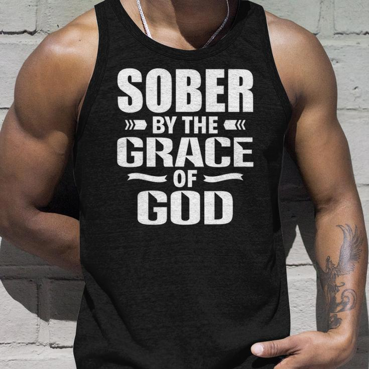 Christian Jesus Religious Saying Sober By The Grace Of God Unisex Tank Top Gifts for Him