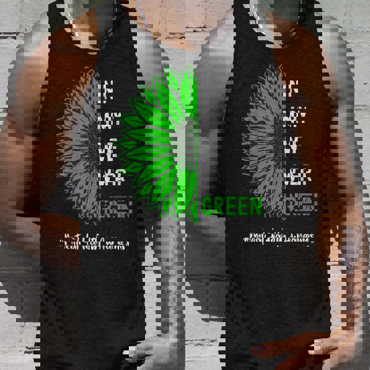Cool In May We Wear Green Sunflower Mental Health Awareness Unisex Tank Top Gifts for Him
