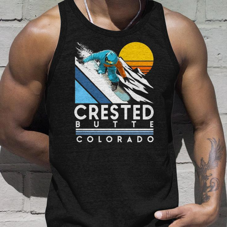 Crested Butte Colorado Retro Snowboard Unisex Tank Top Gifts for Him