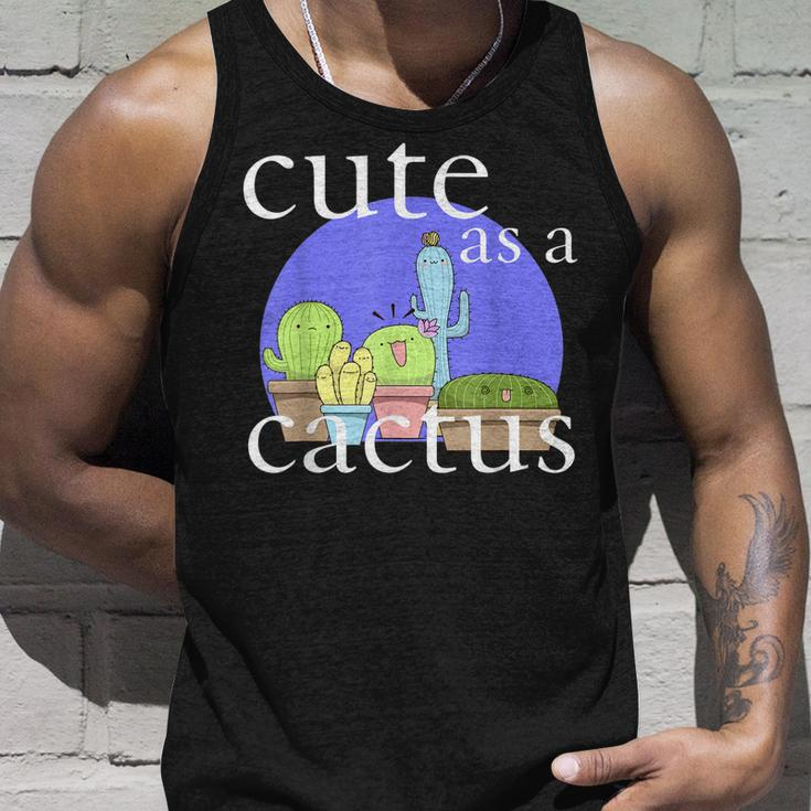Cute As A Cactus Botanical Babe Mini Plant Lady Gardening Unisex Tank Top Gifts for Him