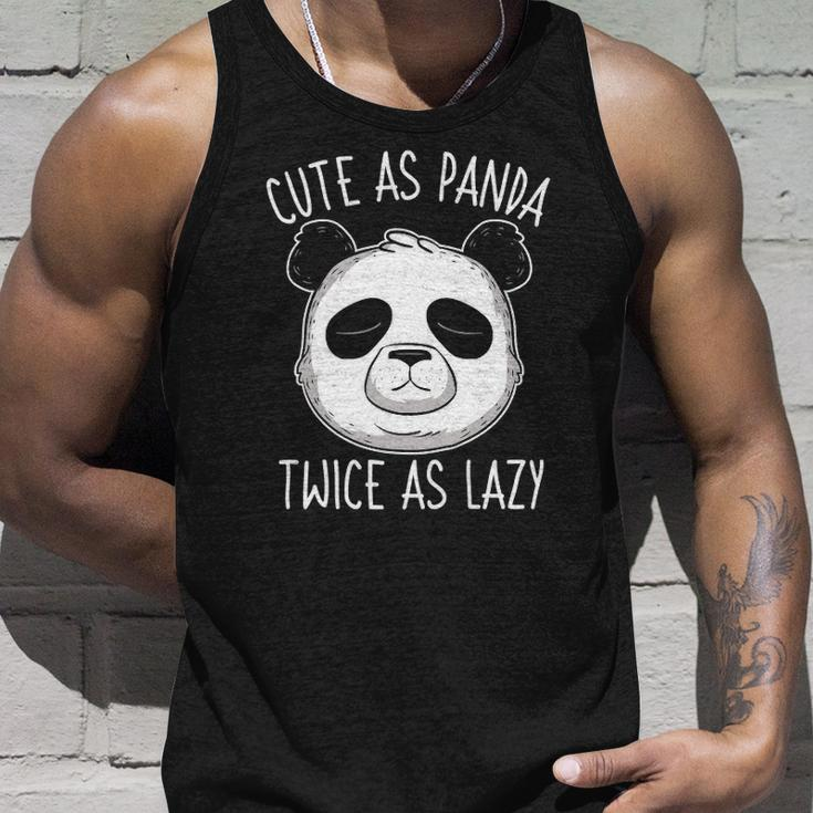 Cute As Panda Twice As Lazy Funny Bear Lovers Activists Unisex Tank Top Gifts for Him
