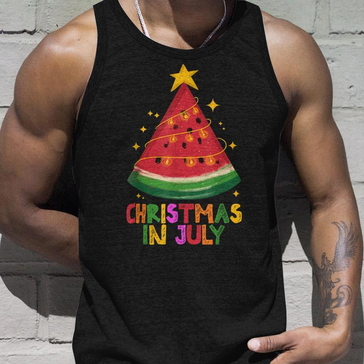 Cute Watermelon Christmas In July Kids Summer Vacation Unisex Tank Top Gifts for Him