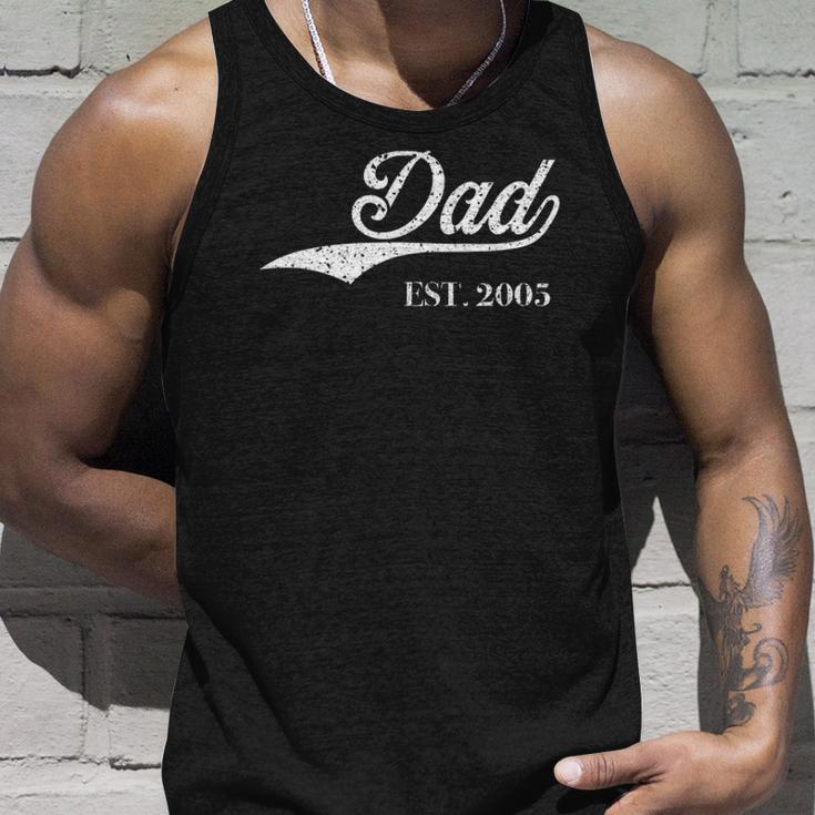 Dad Est2005 Perfect Fathers Day Great Gift Love Daddy Dear Unisex Tank Top Gifts for Him