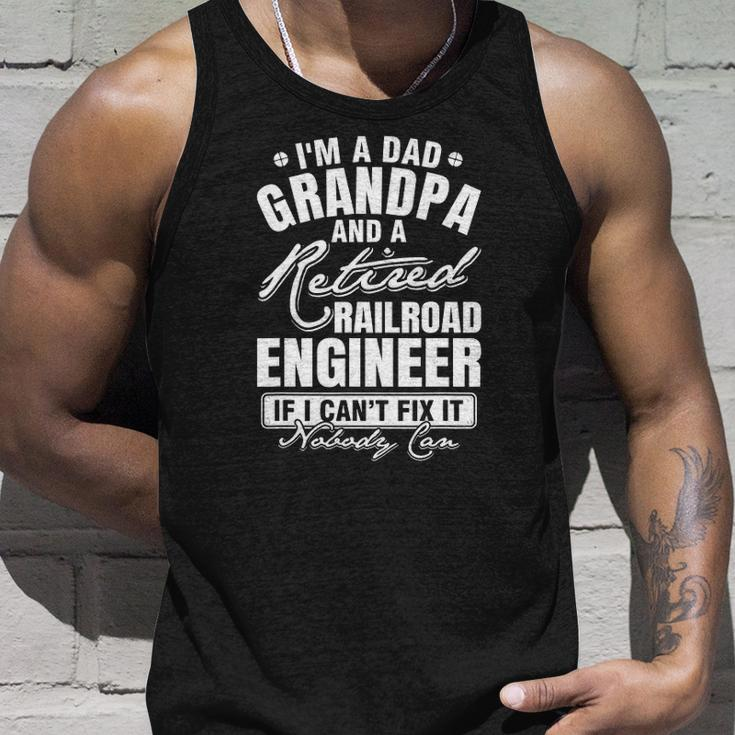 Mens Dad Grandpa And A Retired Railroad Engineer Fathers Day Tank Top Gifts for Him