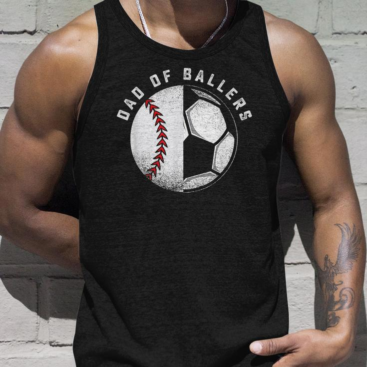 Dad Of Ballers Father And Son Soccer Baseball Player Coach Unisex Tank Top Gifts for Him