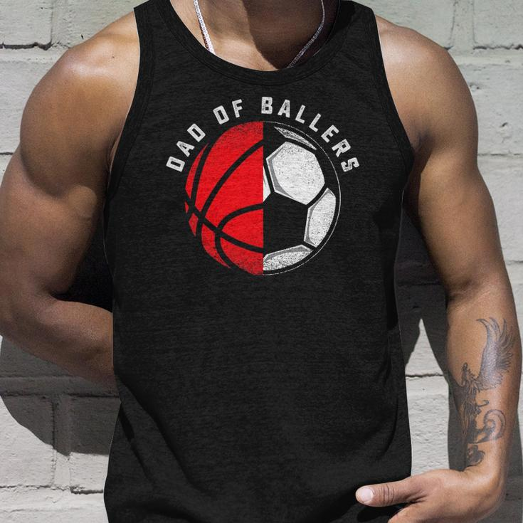 Dad Of Ballers Father Son Basketball Soccer Player Coach Unisex Tank Top Gifts for Him