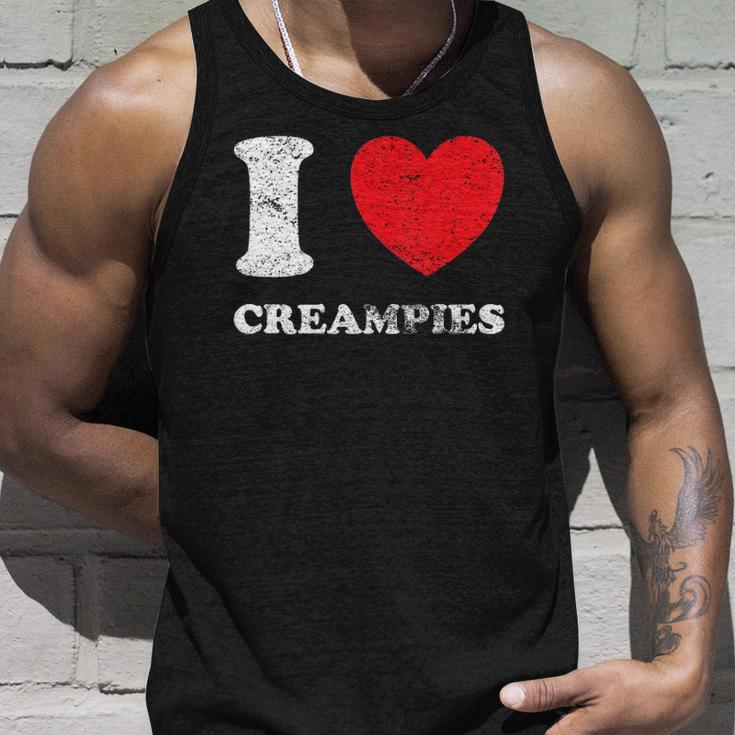 Distressed Grunge Worn Out Style I Love Creampies Unisex Tank Top Gifts for Him