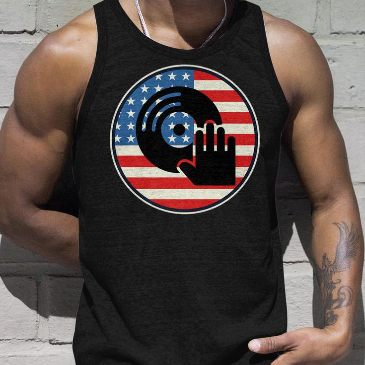 Dj Player Dad Disc Jockey Us Flag 4Th Of July Mens Gift Unisex Tank Top Gifts for Him