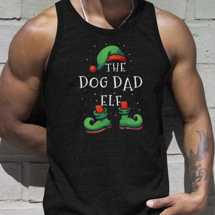 Dog Dad Elf - Funny Matching Family Christmas Pajamas Unisex Tank Top Gifts for Him