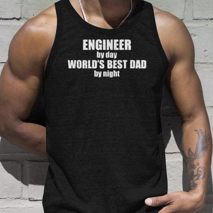 Engineer By Day Worlds Best Dad Mens Custom Job Engineering Geek Awesome Fathers Day Christmas Tank Top Gifts for Him