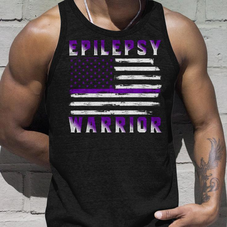 Epilepsy Warrior Usa Flag United States Flag Epilepsy Epilepsy Awareness Unisex Tank Top Gifts for Him