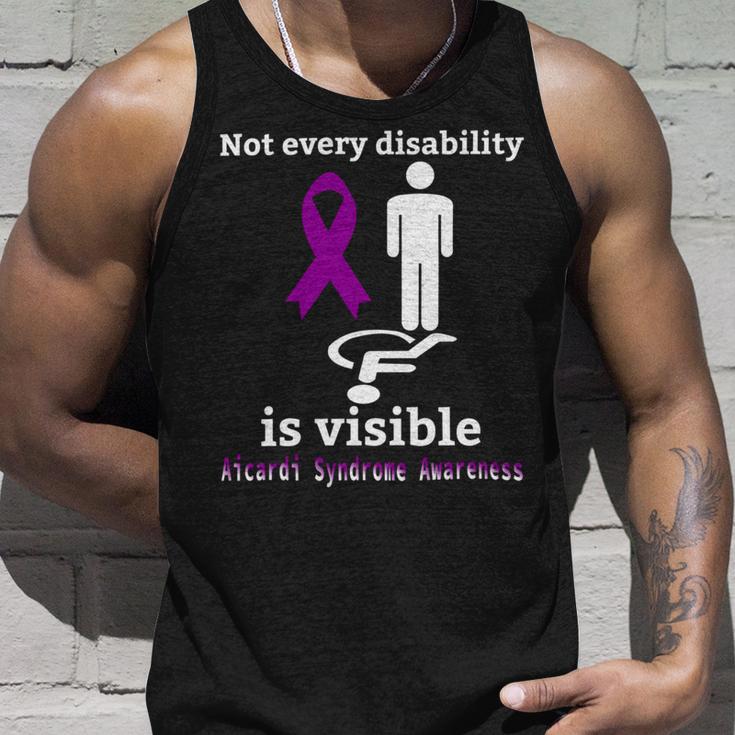 Every Disability Is Visible Aicardi Syndrome Awareness Purple Ribbon Aicardi Syndrome Support Aicardi Syndrome Awareness Unisex Tank Top Gifts for Him