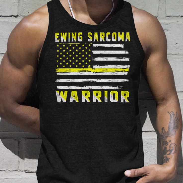 Ewings Sarcoma Warrior Usa Flag United States Flag Yellow Ribbon Ewings Sarcoma Ewings Sarcoma Awareness Unisex Tank Top Gifts for Him