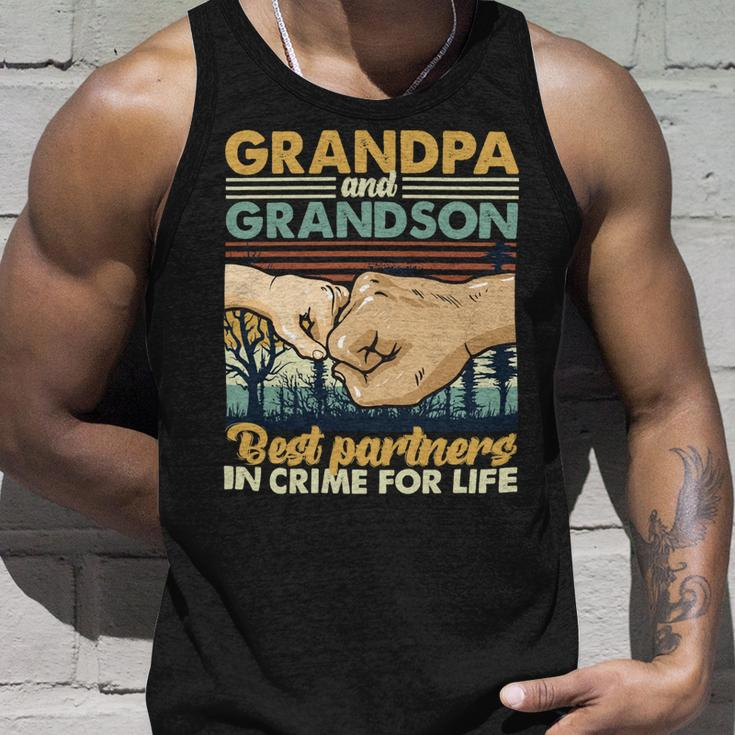 Father Grandpa And Grandson Best Partners In Crime For Life 113 Family Dad Unisex Tank Top Gifts for Him