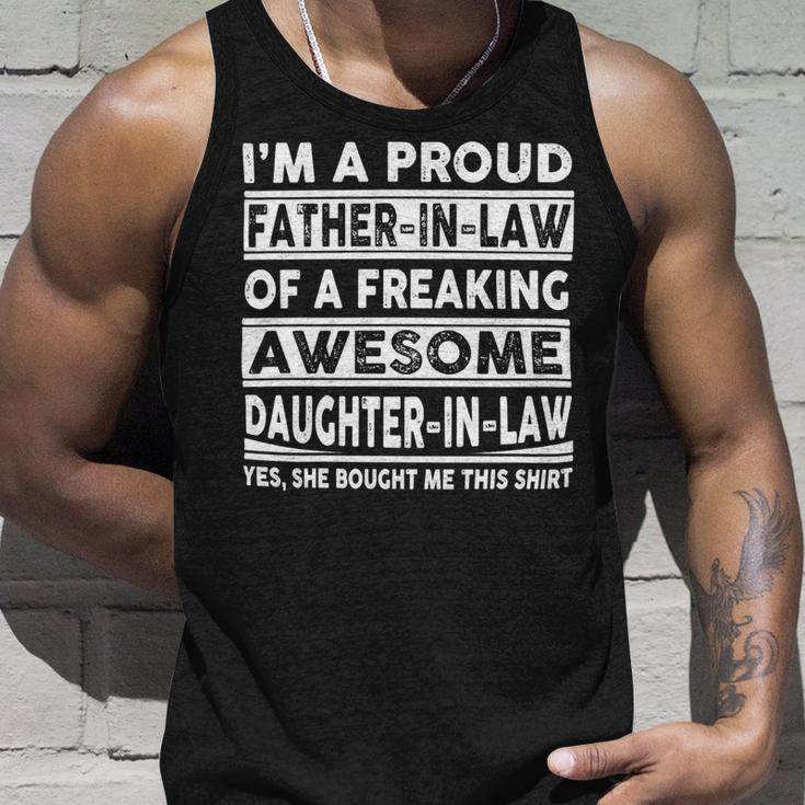 Father Grandpa Im A Proud In Law Of A Freaking Awesome Daughter In Law386 Family Dad Unisex Tank Top Gifts for Him