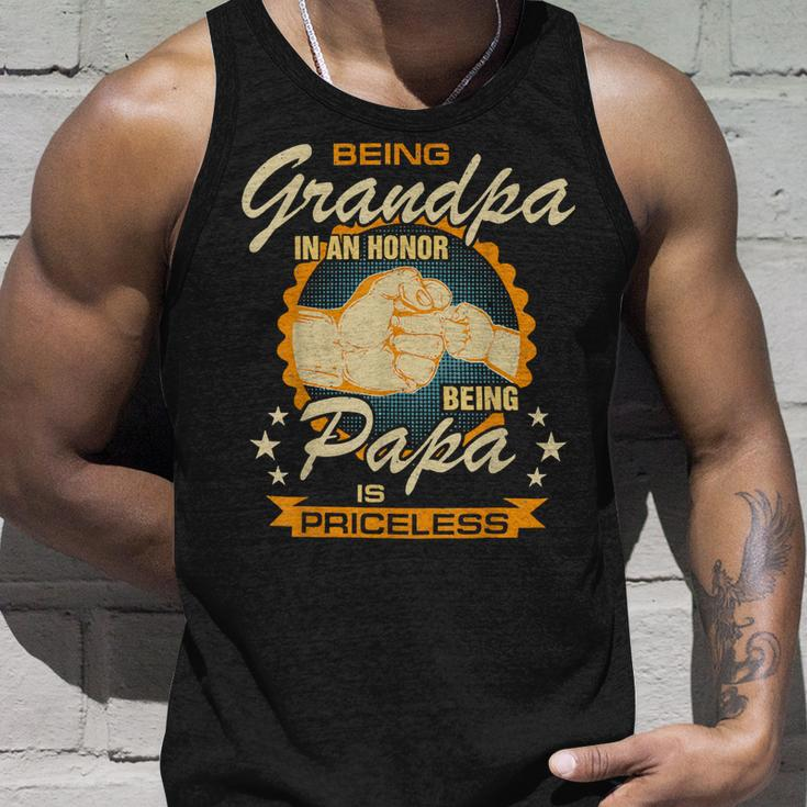 Father Grandpa Mens Being Grandpa Is An Honor Being Papa Is Priceless Best Dad 236 Family Dad Unisex Tank Top Gifts for Him