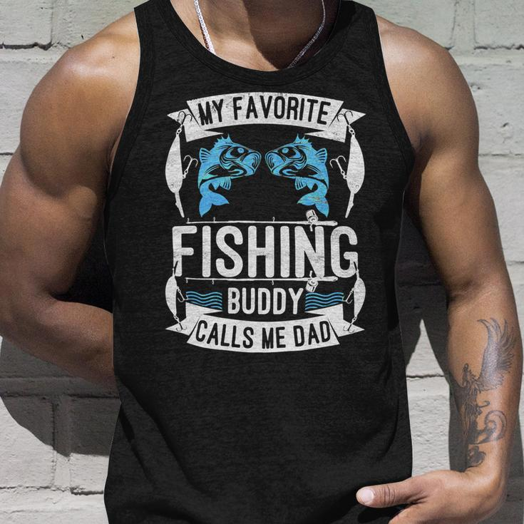 Father Grandpa My Favorite Fishing Buddy Calls Me Dad504 Family Dad Unisex Tank Top Gifts for Him