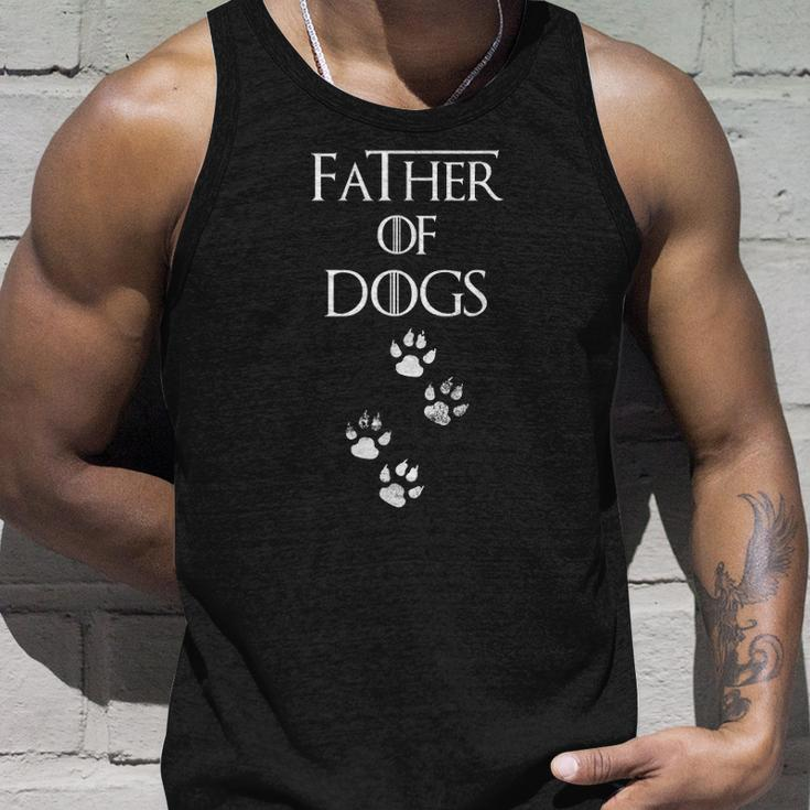 Father Of Dogs Paw Prints Unisex Tank Top Gifts for Him