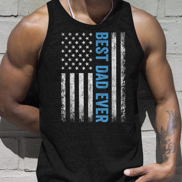 Fathers Day Best Dad Ever With Us American Flag V2 Unisex Tank Top Gifts for Him