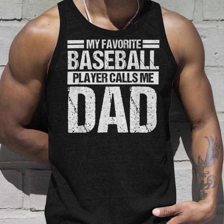 Favorite Baseball Player Calls Me Dad Unisex Tank Top Gifts for Him