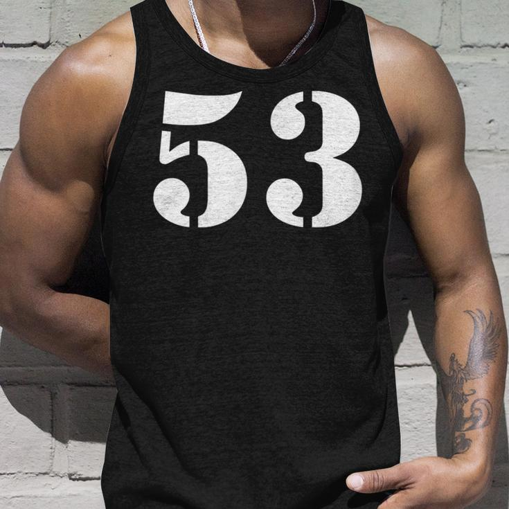 Fifty Three Number 53 Numbered Unisex Tank Top Gifts for Him