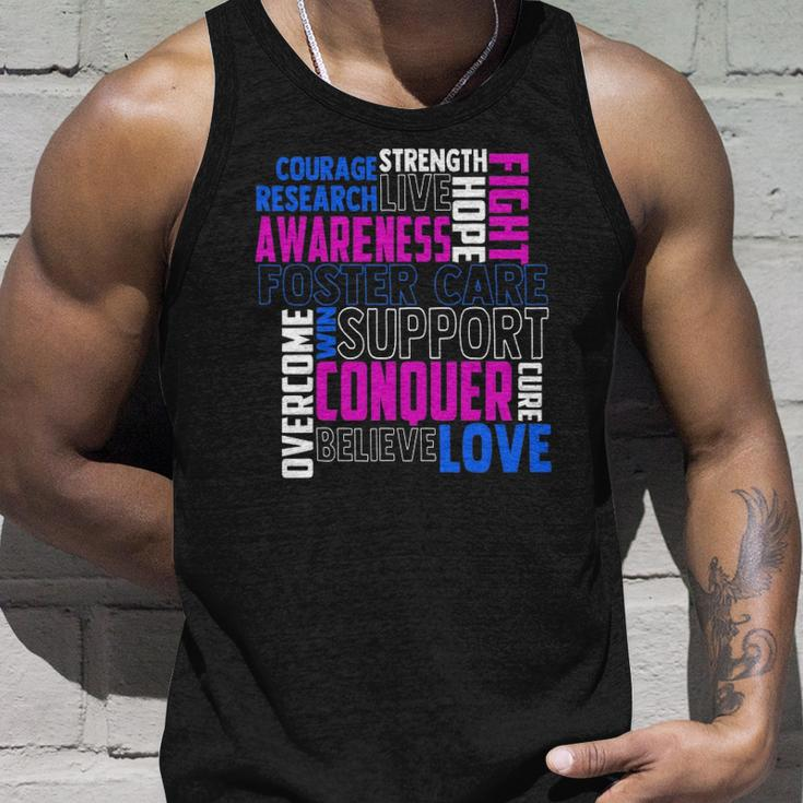 Foster Care Awareness Adoption Related Blue Ribbon Unisex Tank Top Gifts for Him