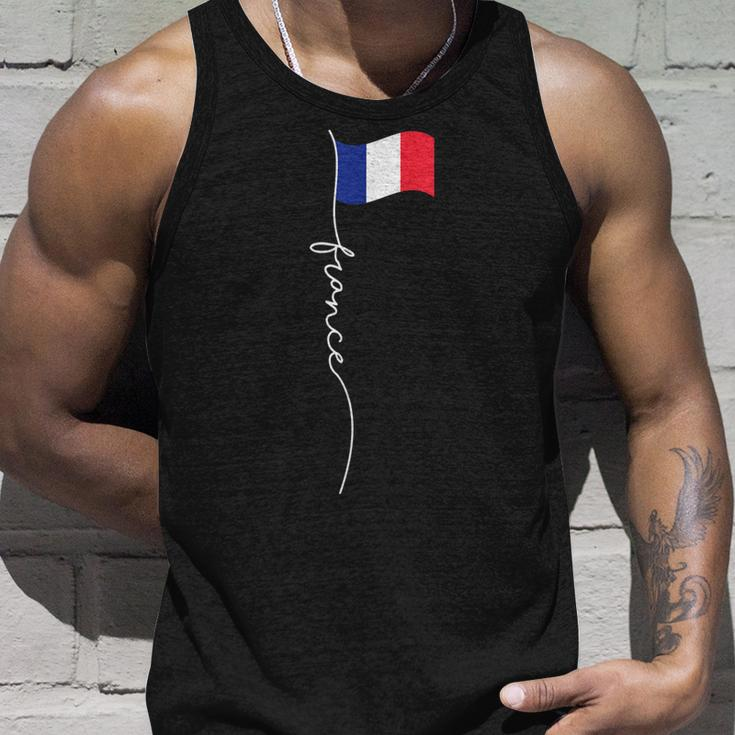 France Signature Flag Pole - Elegant Patriotic French Flag Unisex Tank Top Gifts for Him